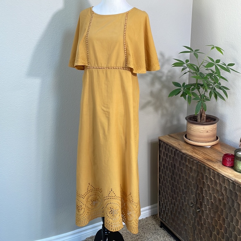 MNG by MANGO cotton eyelet flutter sleeve maxi dress